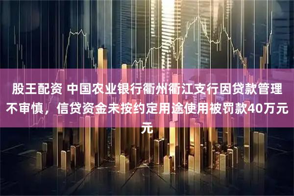 股王配资 中国农业银行衢州衢江支行因贷款管理不审慎，信贷资金未按约定用途使用被罚款40万元